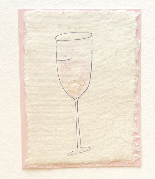 A Toast to the Bride Hand Painted Card